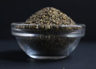Black pepper in clear cup