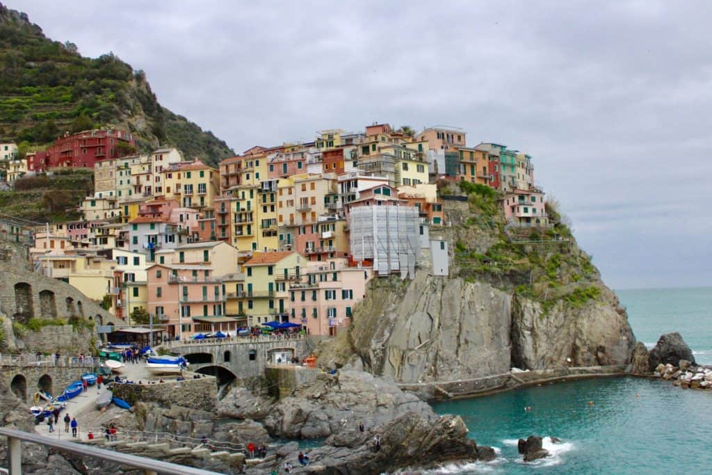 Cinque Terre view with colored buildings