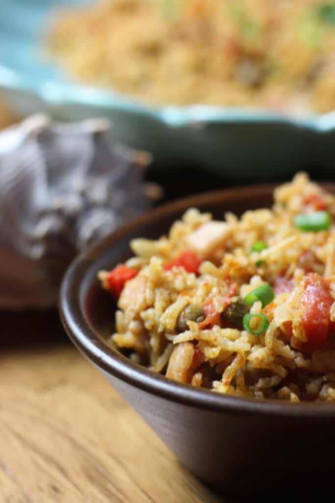 Pigeon Peas and Rice with Conch Shell