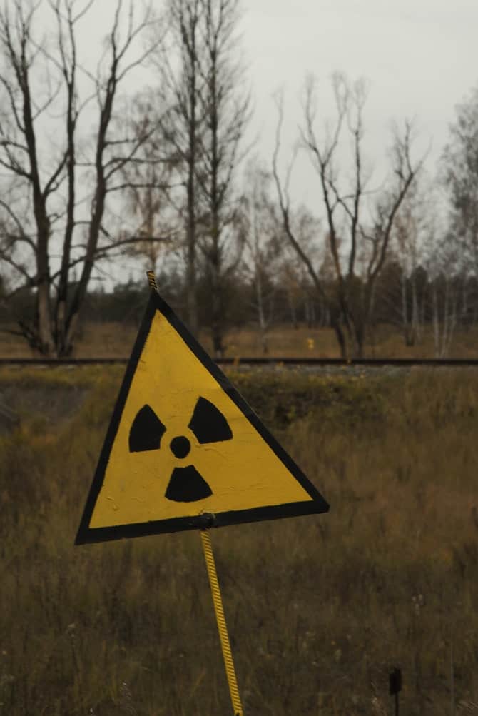warning sign in chernobyl