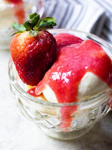 Strawberry Kissel on Ice Cream