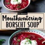 Homemade Borscht Soup Recipe Pinterest Image middle design banner