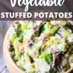 Thanksgiving Vegetable Stuffed Potatoes Pinterest Image top design banner