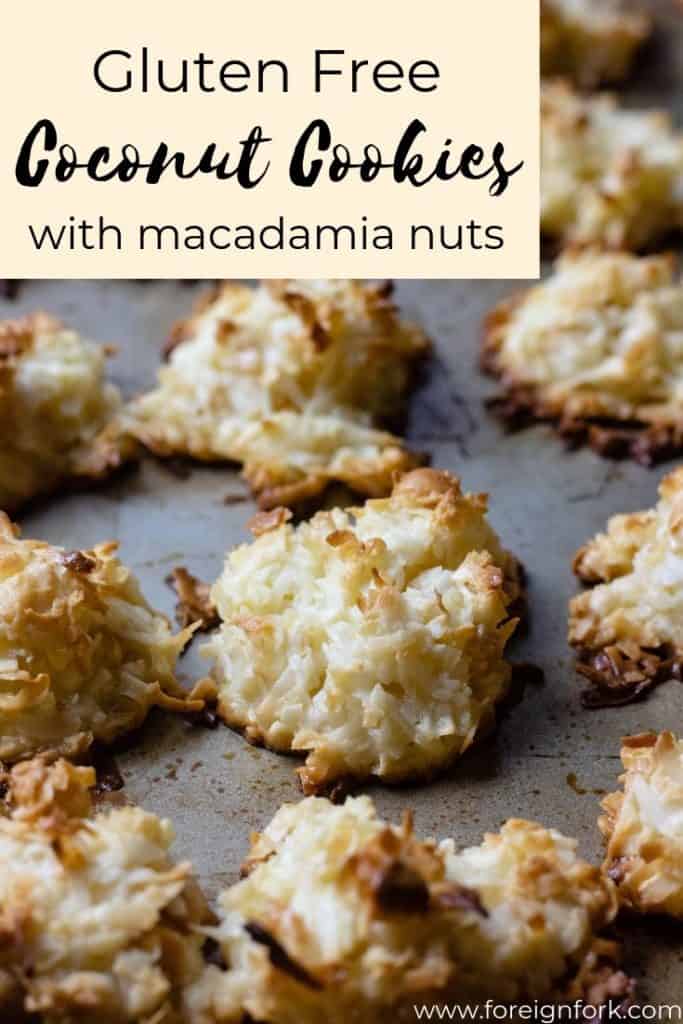 Cocadas are a Bolivian cookies made with coconut and macadamia nuts. The “dough” takes all of 5 minutes to whip up and 25 minutes to bake, and then you have an incredible, sweet, caramel-y cookie with bits of macadamia nuts to enjoy. These are a perfect gluten free option for those with dairy restrictions as well!