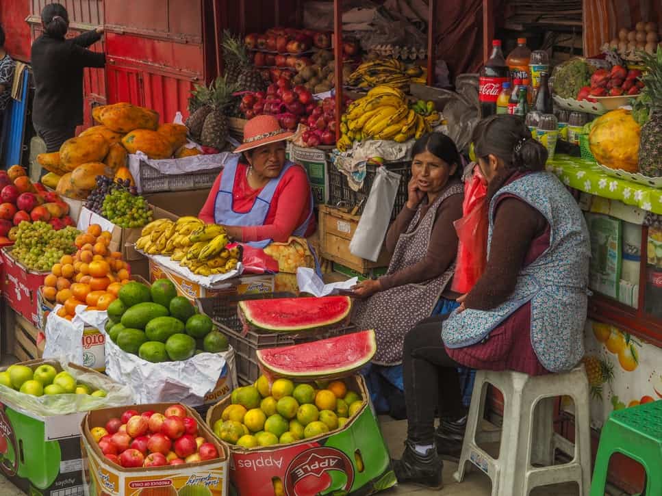 Market Scene in Bolivia