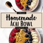 Homemade Acai Bowl Recipe Pinterest Image middle design banner