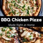 Homemade BBQ Chicken Pizza Pinterest Image middle black banner
