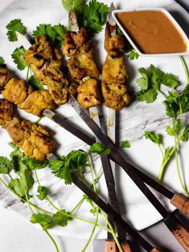 Grilled Chicken Satay with Peanut Sauce Recipe