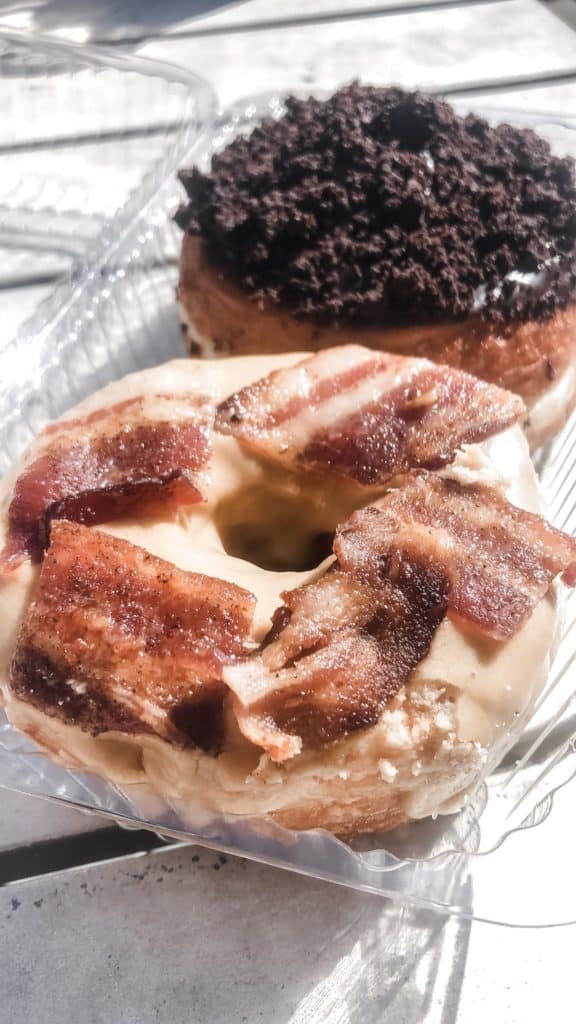 Bacon donut and brownie batter donut