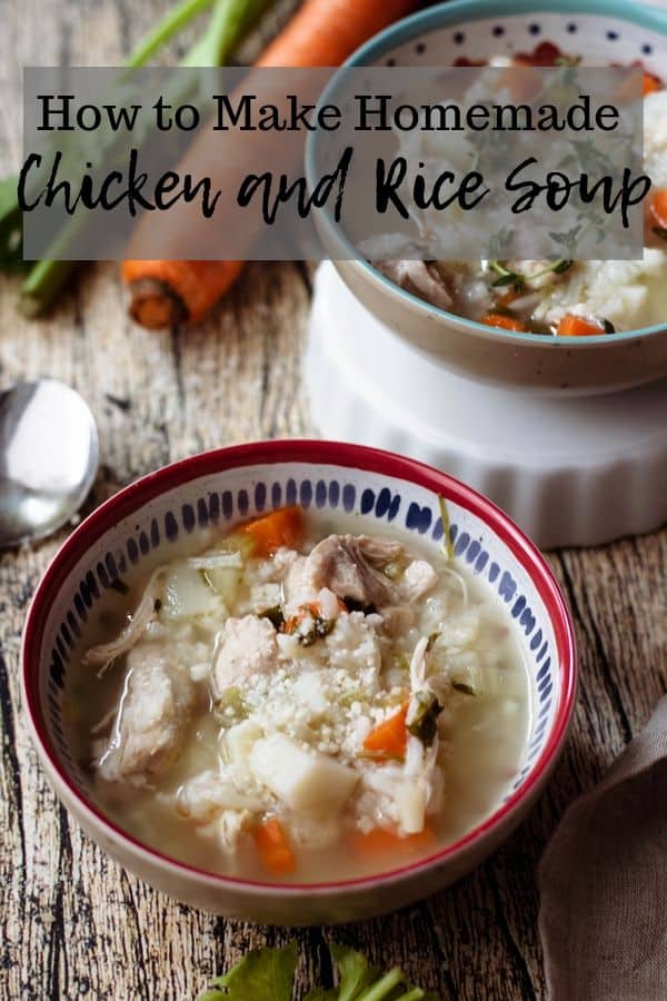 chicken and rice soup pinterest graphic 