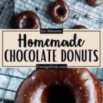 Homemade Chocolate Glazed Donut Recipe Pinterest Image middle design banner
