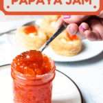Pinterest image for how to make papaya jam.