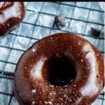 Homemade Chocolate Glazed Donut Recipe Pinterest Image top black banner