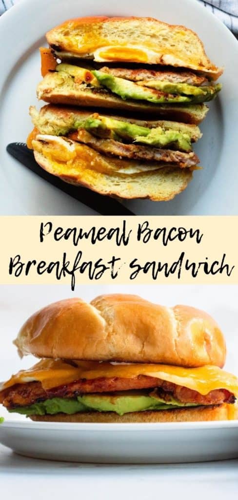 pinterest image for peameal bacon sandwhich