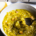 Split Pea Soup in the Instant Pot Pinterest Image Top Clear banner