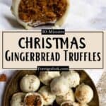 Christmas Gingerbread Truffles Pinterest Image middle design tan banner