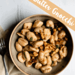 Brown Butter Gnocchi with Sage and Walnuts Pinterest Image