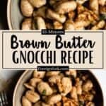 Brown Butter Gnocchi Recipe Pinterest Image middle design banner