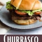 Churrasco Steak Sandwich Pinterest Image bottom design banner