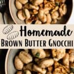Homemade Brown Butter Gnocchi Pinterest Image middle design banner