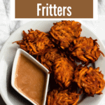 Sweet Potato Fritters with Tahini Sauce Pinterest Image