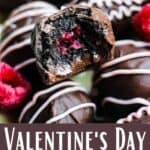 Valentine's Day Raspberry Oreo Truffles Pinterest Image bottom design banner