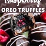 Valentine's Day Raspberry Oreo Truffles Pinterest Image top design banner