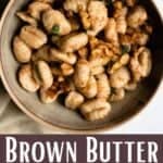 Brown Butter Gnocchi Recipe Pinterest Image bottom design banner