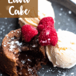 Chocolate Molten Lava Cake Pinterest Image Top Left banner