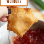 Cream Cheese Wontons Pinterest Image Top Right Banner