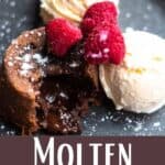 Delicious Molten Lava Cake Pinterest Image bottom design banner