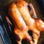 Full peking duck in roasting pan