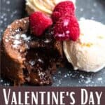 Valentine's Day Molten Lava Cake Pinterest Image bottom design banner