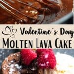 Valentine's Day Molten Lava Cake Pinterest Image middle design banner