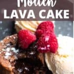 Valentine's Day Molten Lava Cake Pinterest Image top design banner