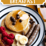 Back-To-School Pancake Breakfast Board Top Brown Banner without corners