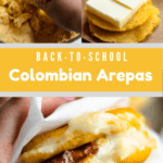 Back To School Colombian Arepas Pinterest Image Middle gold banner