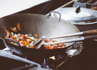 wok on a burner