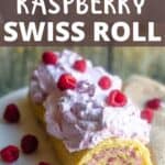 Easter Raspberry Swiss Roll Pinterest Image top design banner