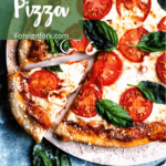 Delicious Margherita Pizza Pinterest Image top left corner banner