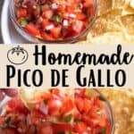 Homemade Pico de Gallo pinterest image middle design banner