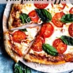 How to make Margherita Pizza Pinterest Image top striped banner