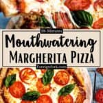 Mouthwatering Margherita Pizza Recipe Pinterest Image middle design banner