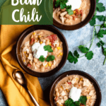 White Bean Chili In The Instant Pot Pinterest Image Top Left banner