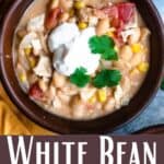 Instant Pot White Bean Chicken Chili Pinterest Image bottom design banner