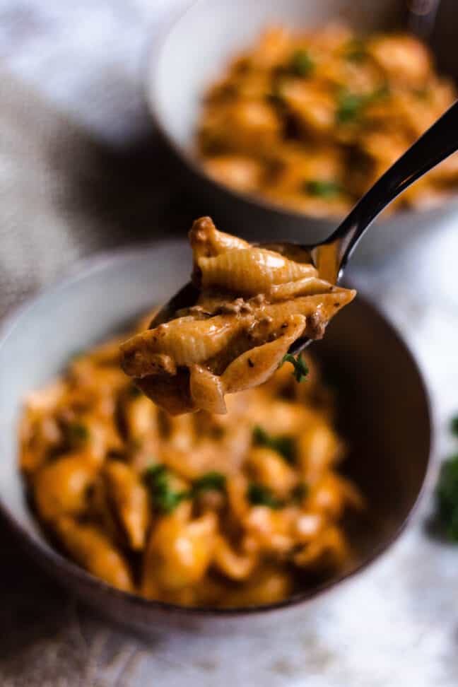 Creamy Beef and Shells in the Instant Pot - The Foreign Fork