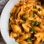 Creamy Beef and Shells in the Instant Pot