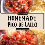 Homemade 15 Minute Pico de Gallo Pinterest Image middle design banner