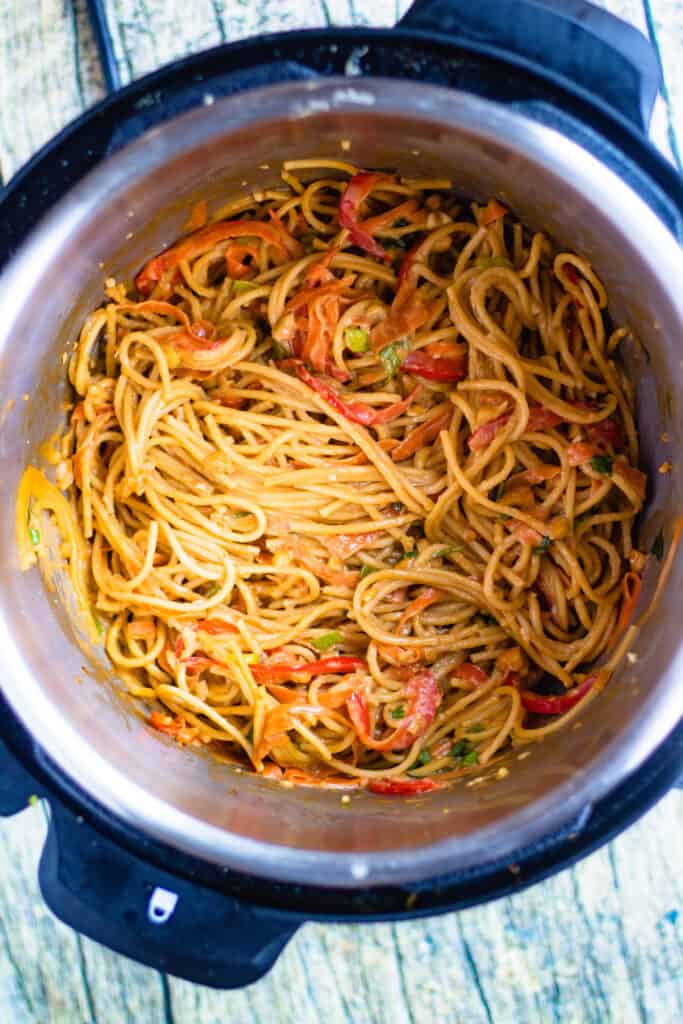 close up of noodles