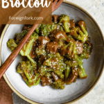 Instant Pot Beef and Broccoli Pinterest Image Top Left Banner